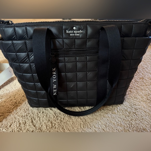 Kate Spade Quilted Black Medium Tote Bag - Picture 1 of 3